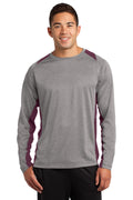 Sport-Tek Men's Long Sleeve Heather Colorblock Contender Tee