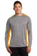 Sport-Tek Men's Long Sleeve Heather Colorblock Contender Tee