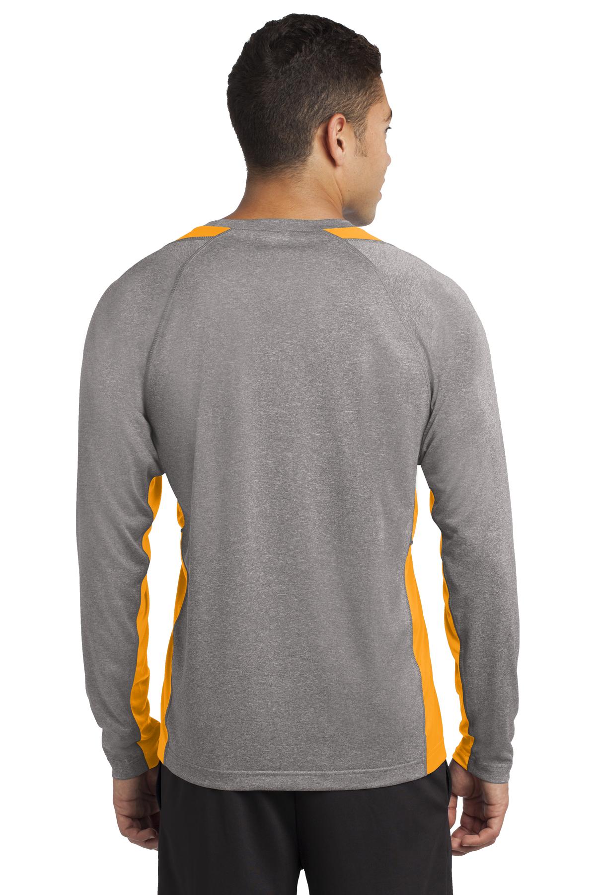 Sport-Tek Men's Long Sleeve Heather Colorblock Contender Tee