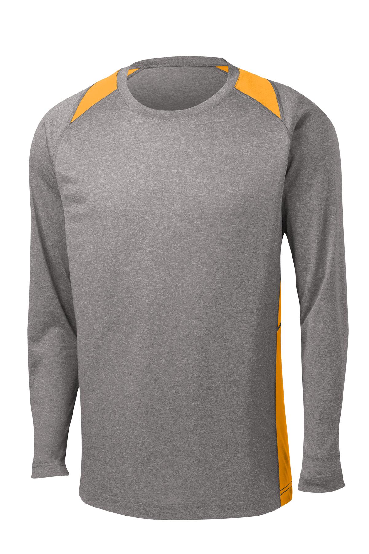 Sport-Tek Men's Long Sleeve Heather Colorblock Contender Tee