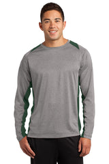 Sport-Tek Men's Long Sleeve Heather Colorblock Contender Tee