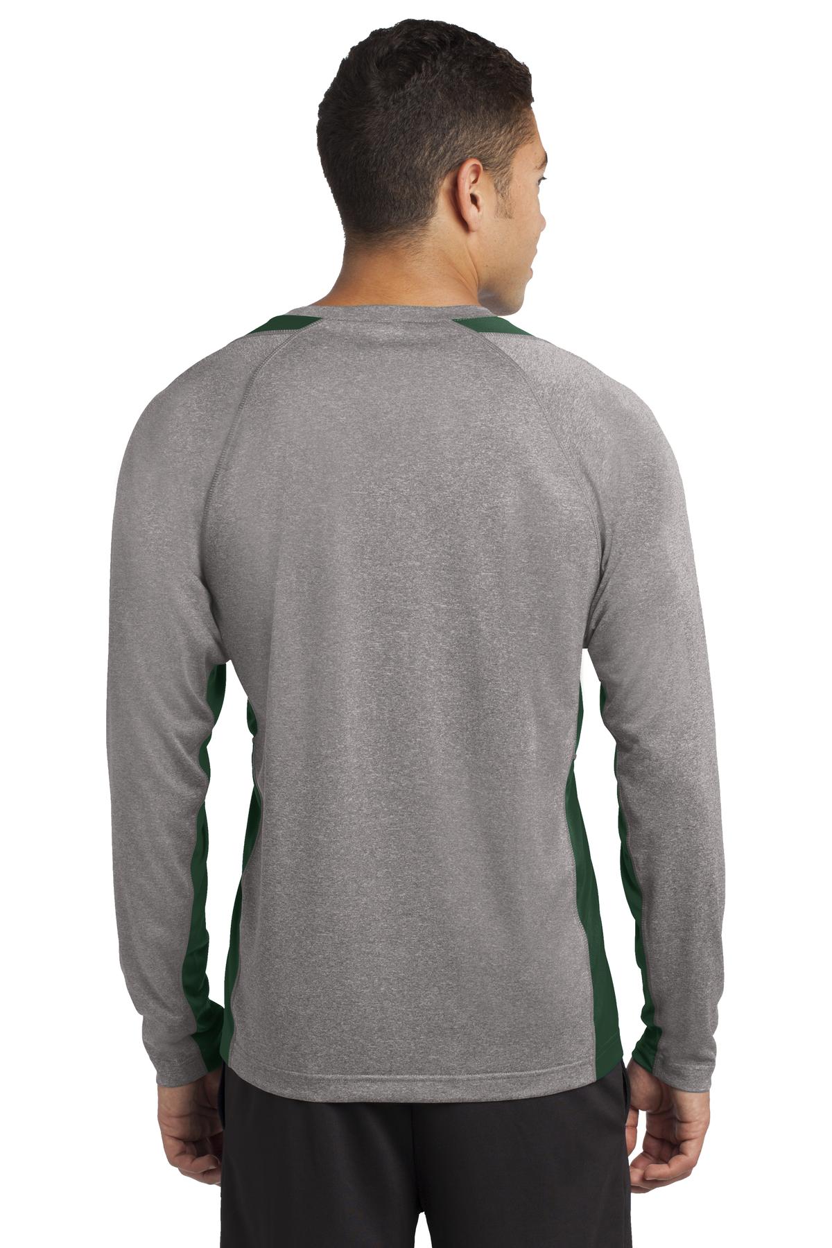 Sport-Tek Men's Long Sleeve Heather Colorblock Contender Tee