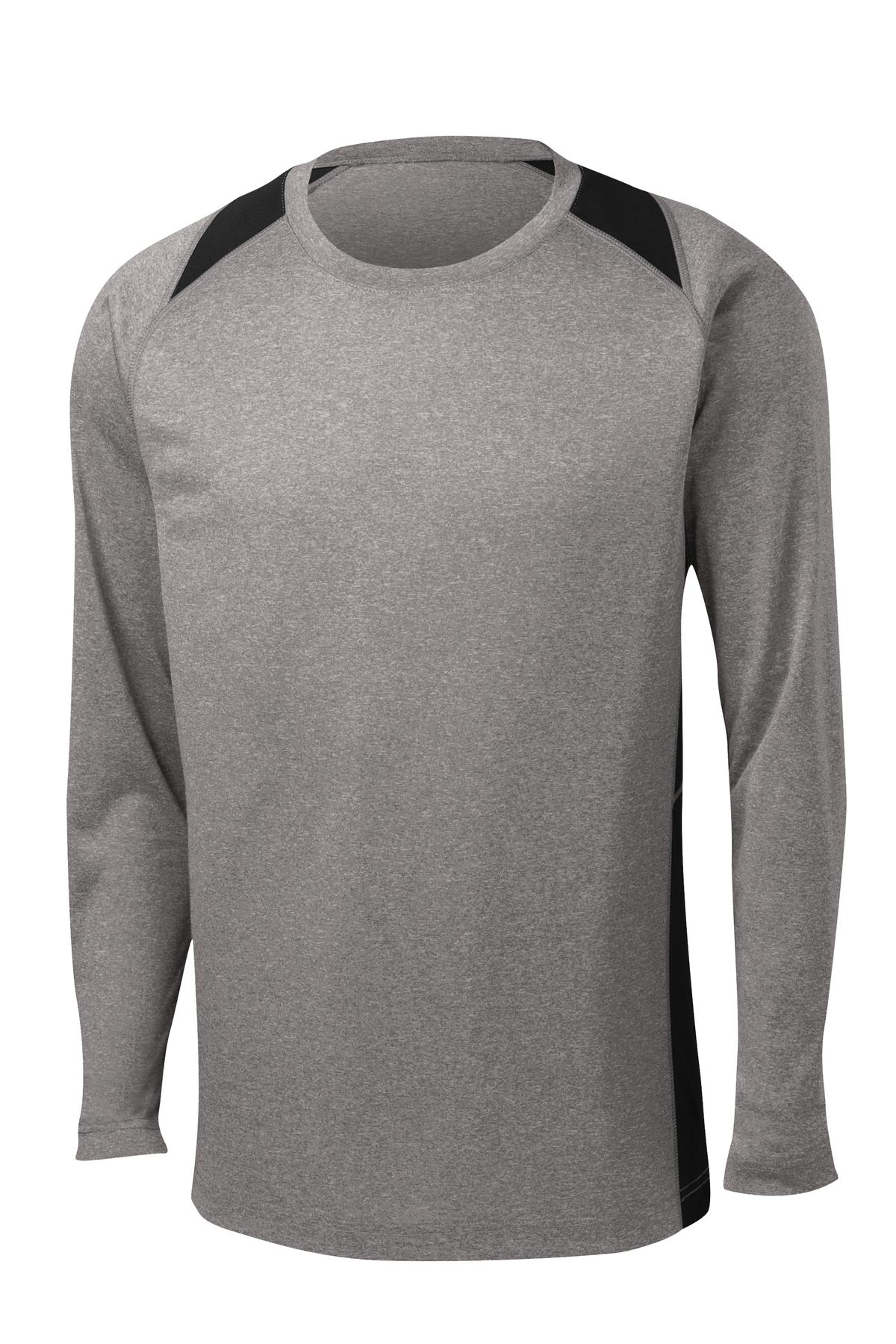Sport-Tek Men's Long Sleeve Heather Colorblock Contender Tee