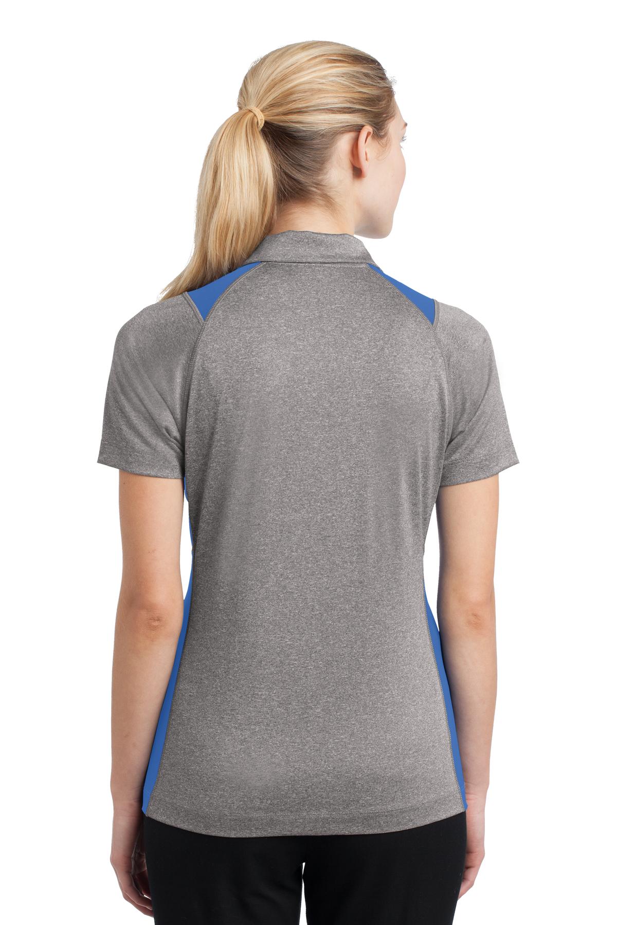 Sport-Tek Women's Heather Colorblock Contender Polo. LST665