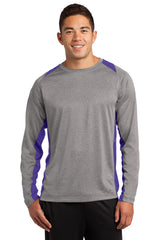 Sport-Tek Men's Long Sleeve Heather Colorblock Contender Tee