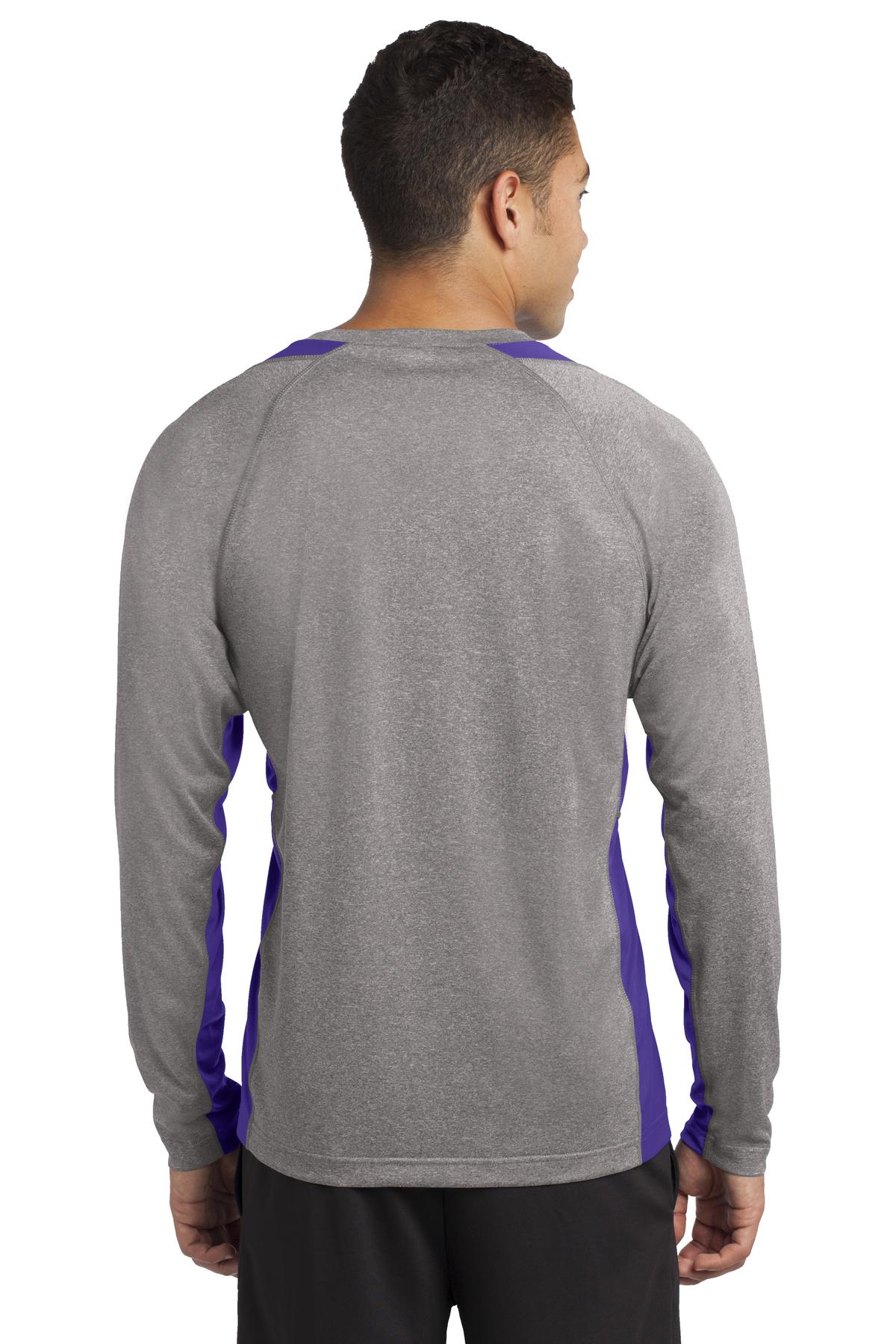 Sport-Tek Men's Long Sleeve Heather Colorblock Contender Tee