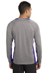 Sport-Tek Men's Long Sleeve Heather Colorblock Contender Tee