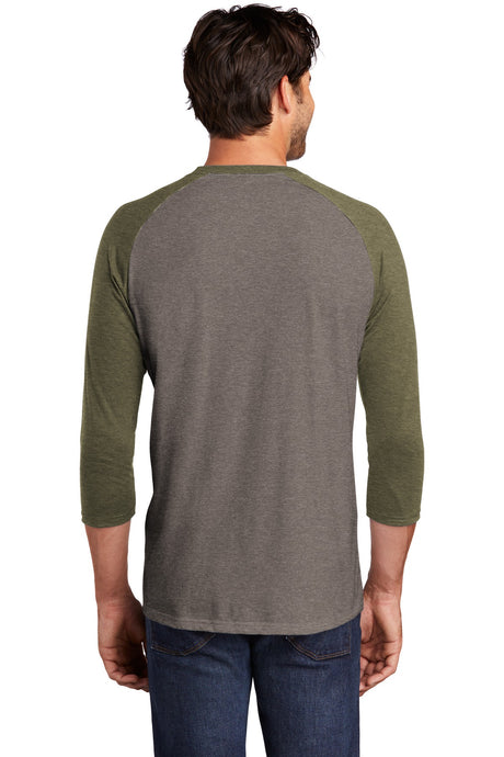 District Men's Perfect Tri 3/4-Sleeve Raglan. DM136 District