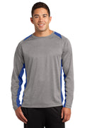 Sport-Tek Men's Long Sleeve Heather Colorblock Contender Tee