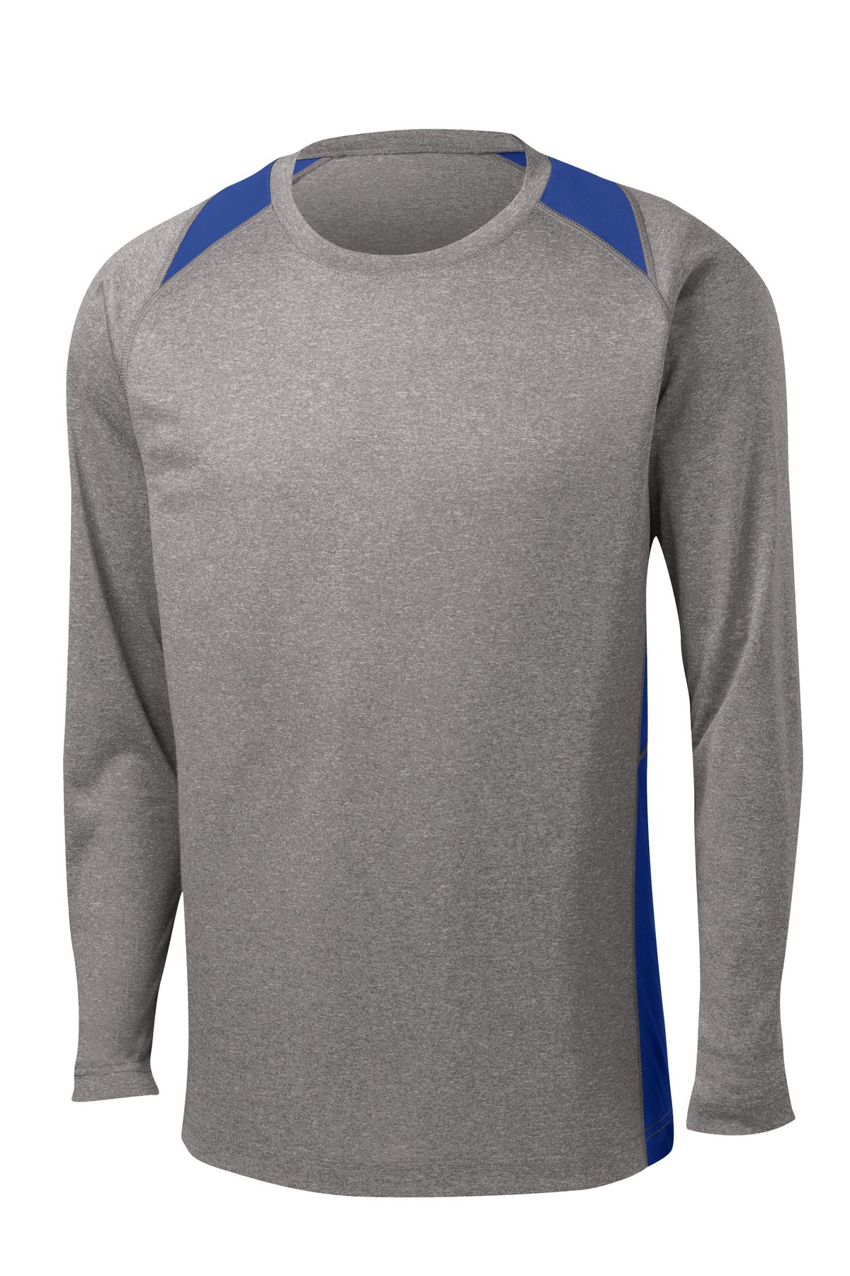 Sport-Tek Men's Long Sleeve Heather Colorblock Contender Tee