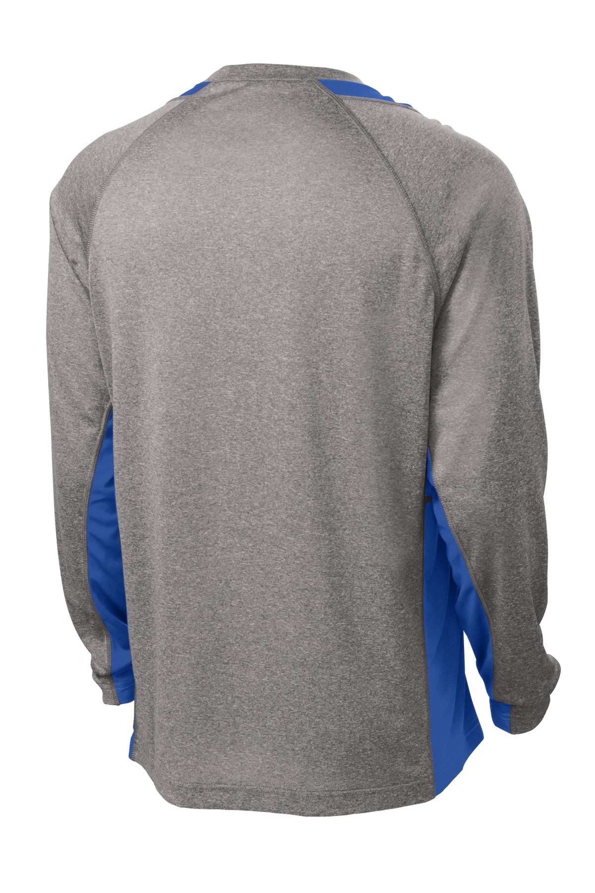 Sport-Tek Men's Long Sleeve Heather Colorblock Contender Tee