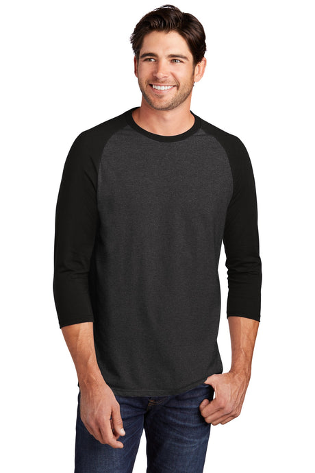 District Men's Perfect Tri 3/4-Sleeve Raglan. DM136 District