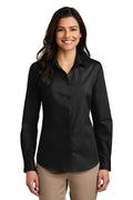 Port Authority Ladies Long Sleeve Carefree Poplin Shirt. LW100