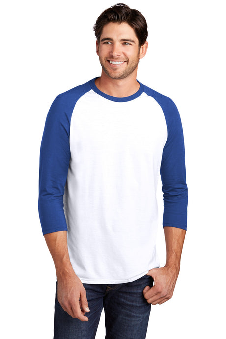 District Men's Perfect Tri 3/4-Sleeve Raglan. DM136 District