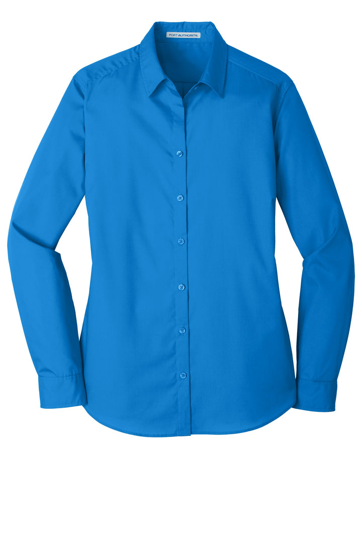 Port Authority Ladies Long Sleeve Carefree Poplin Shirt. LW100