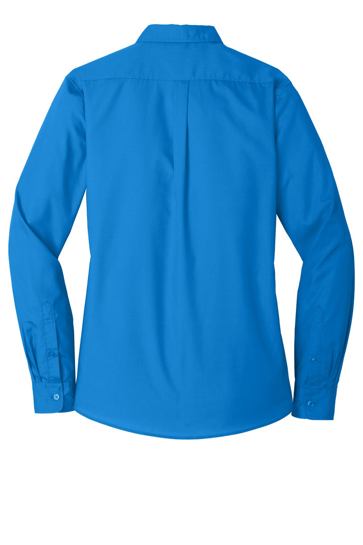 Port Authority Ladies Long Sleeve Carefree Poplin Shirt. LW100