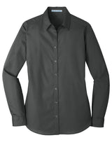 Port Authority Ladies Long Sleeve Carefree Poplin Shirt. LW100