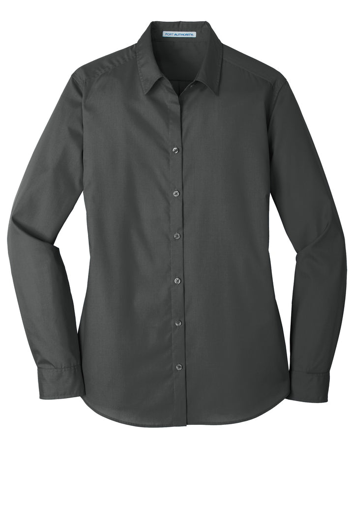Port Authority Ladies Long Sleeve Carefree Poplin Shirt. LW100