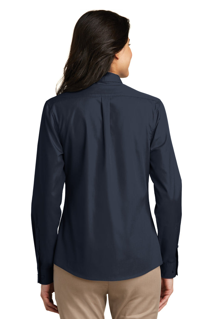 Port Authority Ladies Long Sleeve Carefree Poplin Shirt. LW100