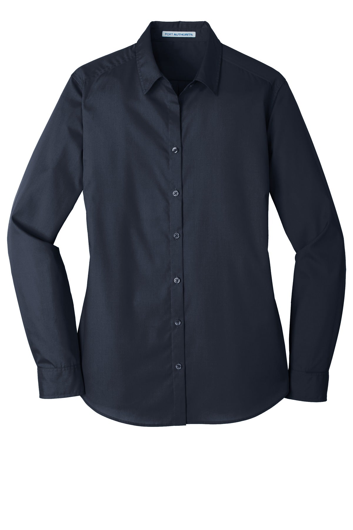 Port Authority Ladies Long Sleeve Carefree Poplin Shirt. LW100
