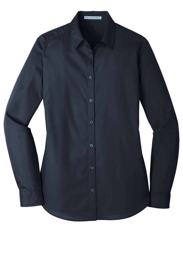 Port Authority Ladies Long Sleeve Carefree Poplin Shirt. LW100