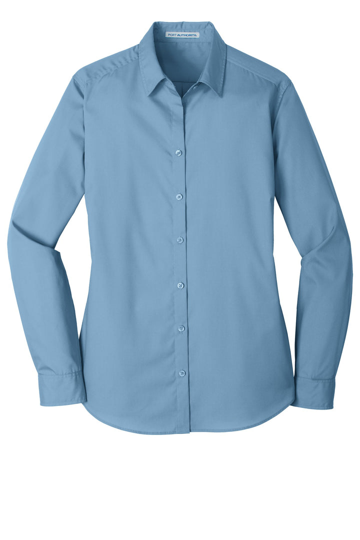Port Authority Ladies Long Sleeve Carefree Poplin Shirt. LW100