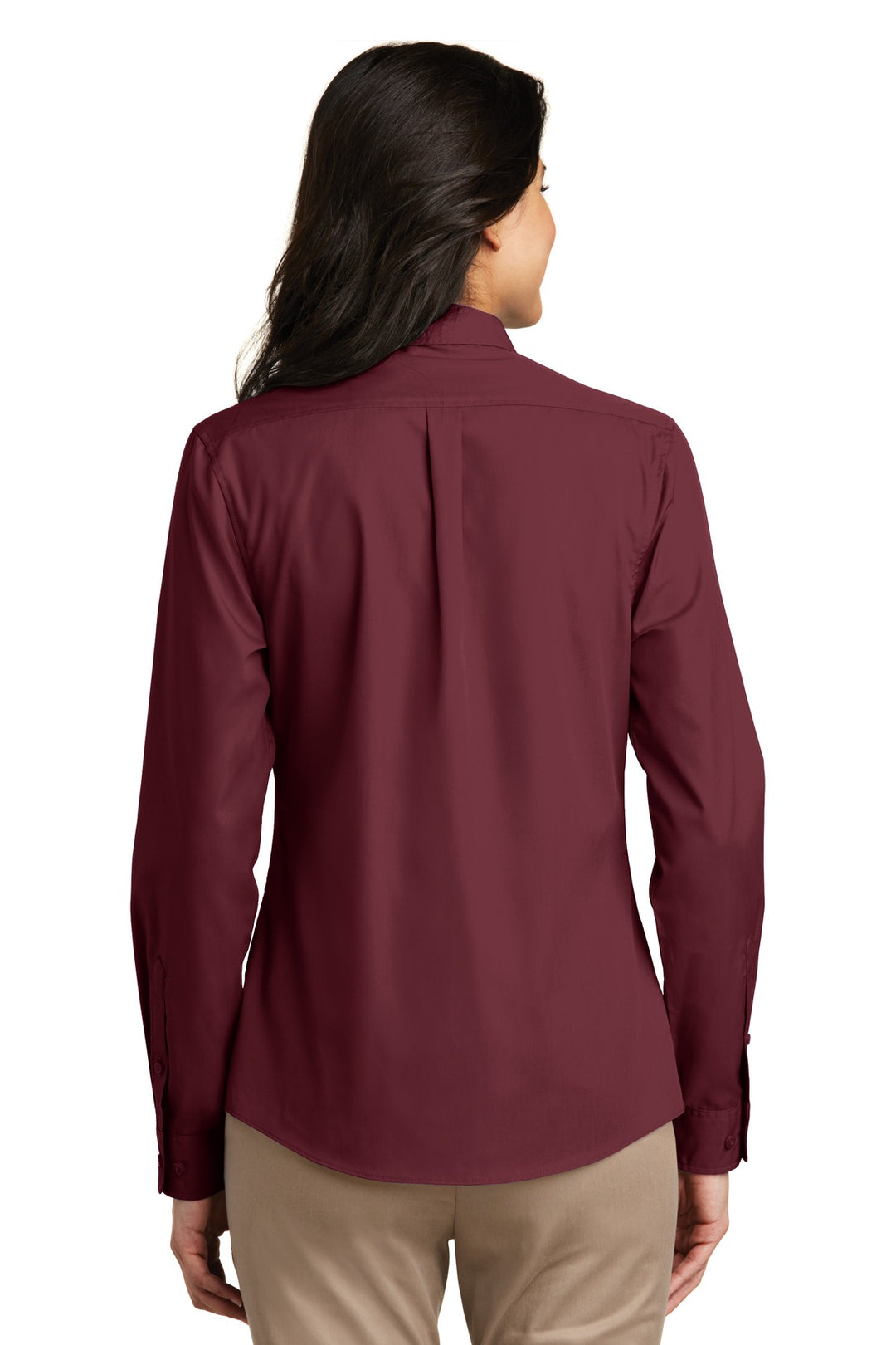 Port Authority Ladies Long Sleeve Carefree Poplin Shirt. LW100
