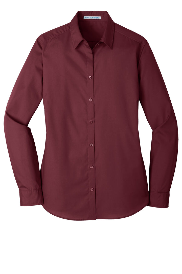 Port Authority Ladies Long Sleeve Carefree Poplin Shirt. LW100
