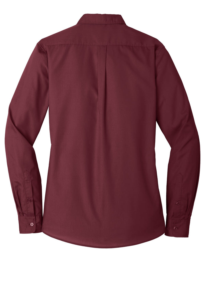 Port Authority Ladies Long Sleeve Carefree Poplin Shirt. LW100