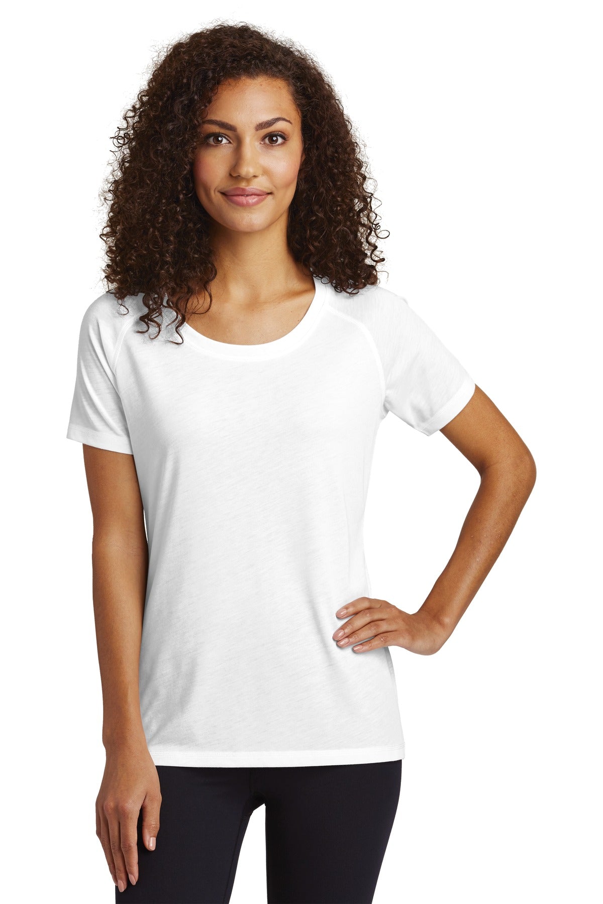 Sport-Tek Women's PosiCharge Tri-Blend Wicking Scoop Neck Raglan Tee LST400