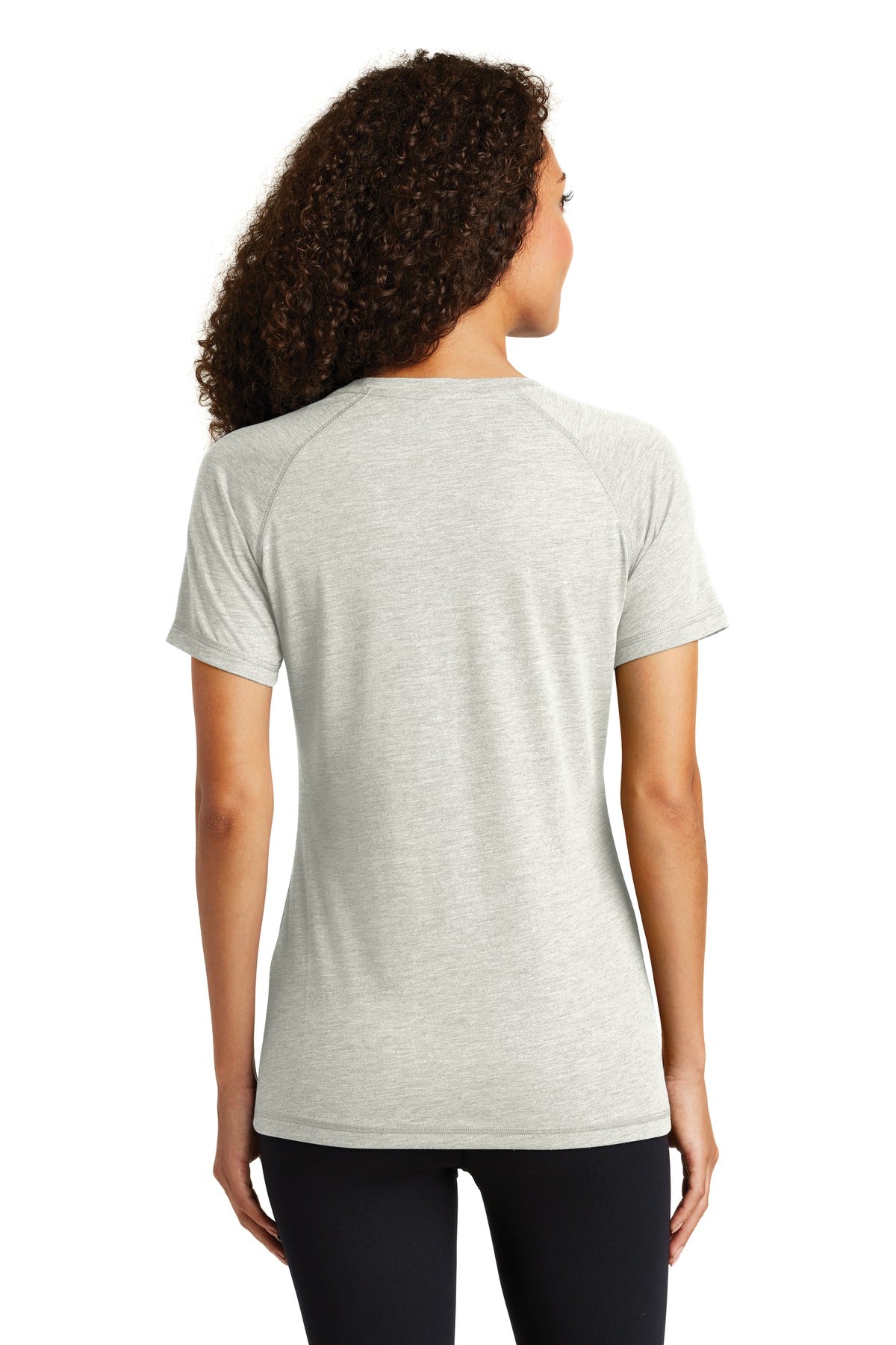 Sport-Tek Women's PosiCharge Tri-Blend Wicking Scoop Neck Raglan Tee LST400