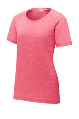 Sport-Tek Women's PosiCharge Tri-Blend Wicking Scoop Neck Raglan Tee LST400