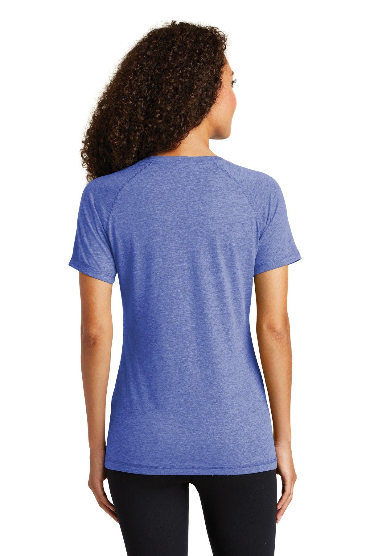 Sport-Tek Women's PosiCharge Tri-Blend Wicking Scoop Neck Raglan Tee LST400