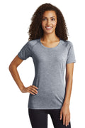 Sport-Tek Women's PosiCharge Tri-Blend Wicking Scoop Neck Raglan Tee LST400