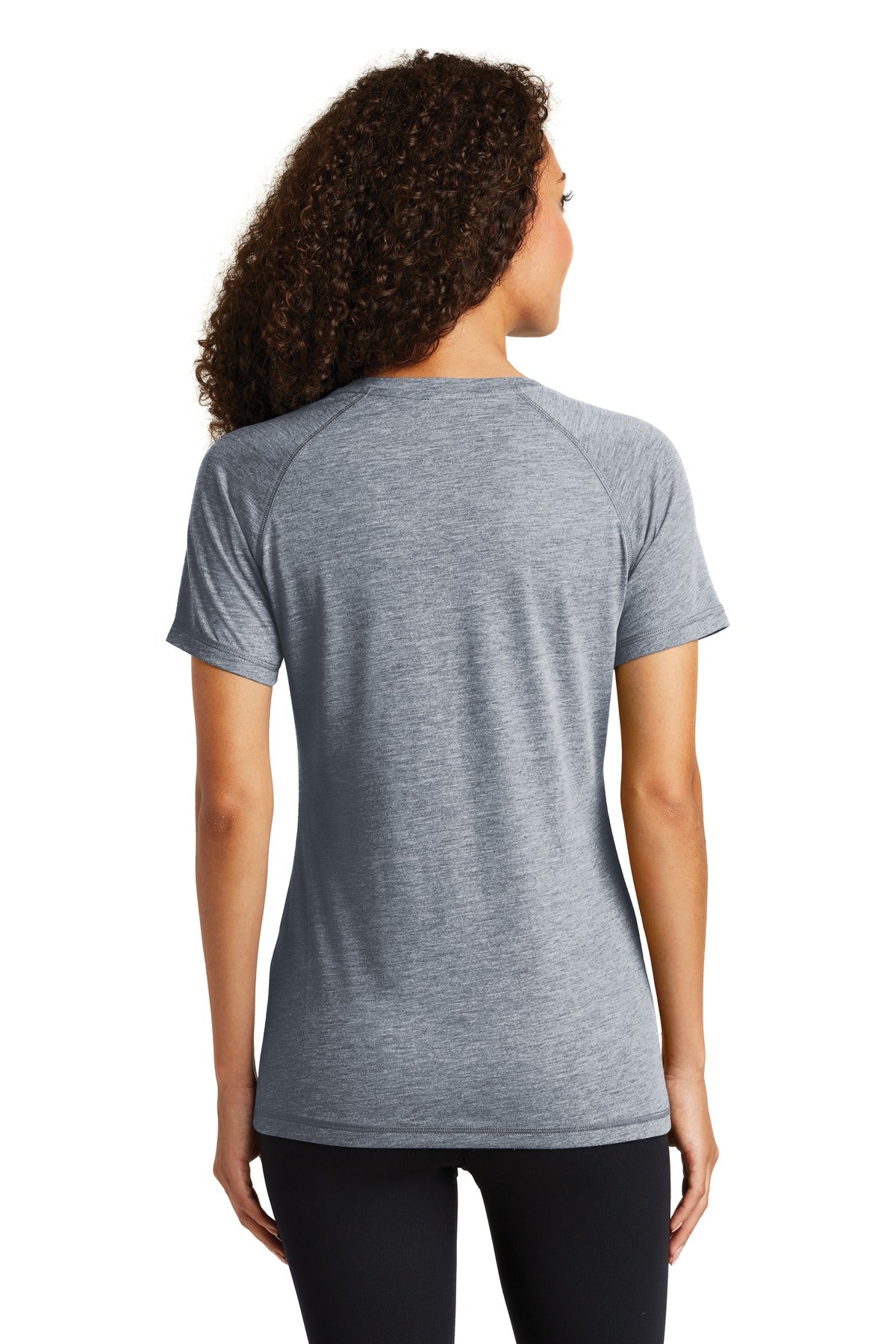 Sport-Tek Women's PosiCharge Tri-Blend Wicking Scoop Neck Raglan Tee LST400