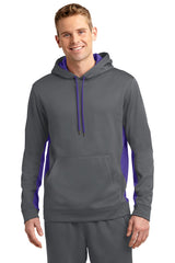 Sport-Tek Men's Sport-Wick Fleece Colorblock Hooded Pullover
