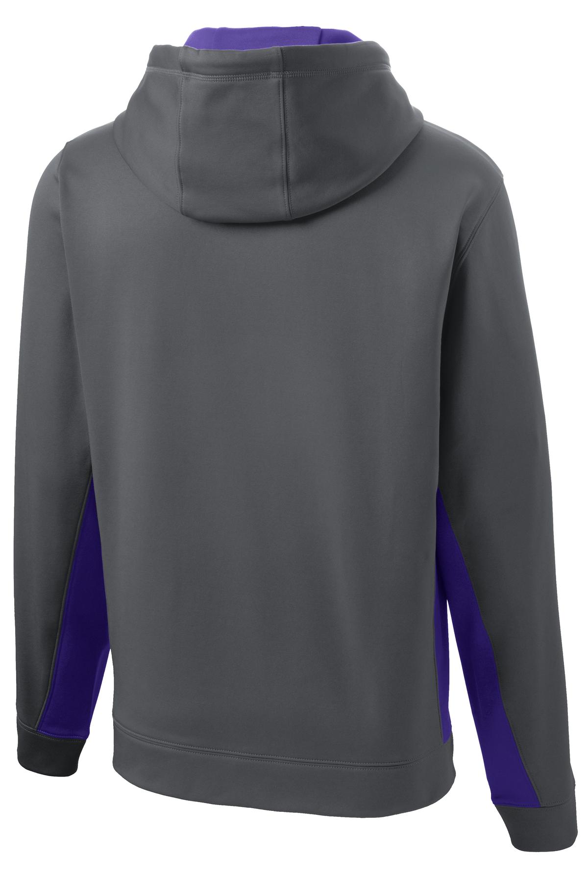 Sport-Tek Men's Sport-Wick Fleece Colorblock Hooded Pullover