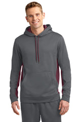 Sport-Tek Men's Sport-Wick Fleece Colorblock Hooded Pullover