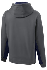 Sport-Tek Men's Sport-Wick Fleece Colorblock Hooded Pullover