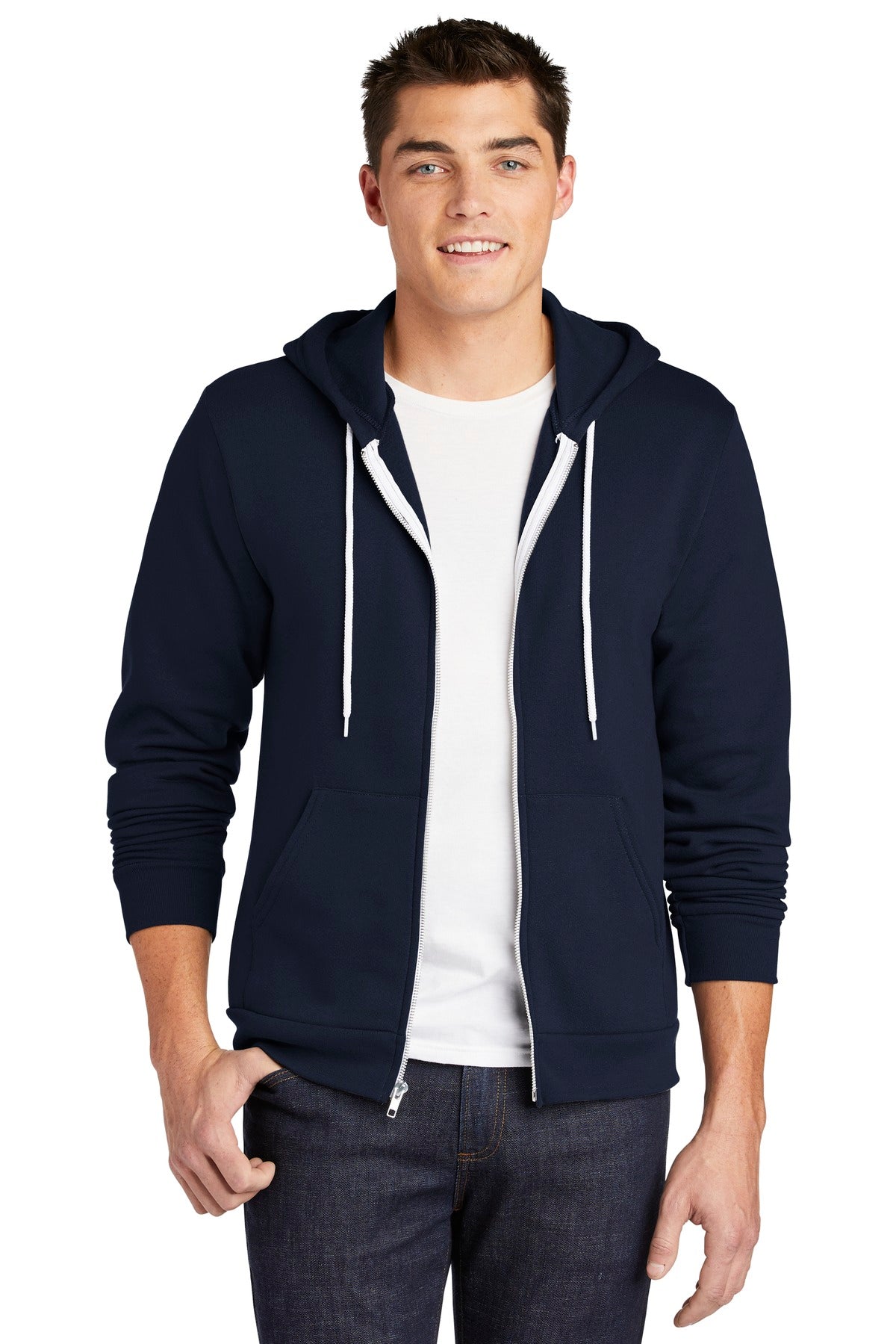American Apparel Men's Flex Fleece Zip Hoodie. F497W American Apparel