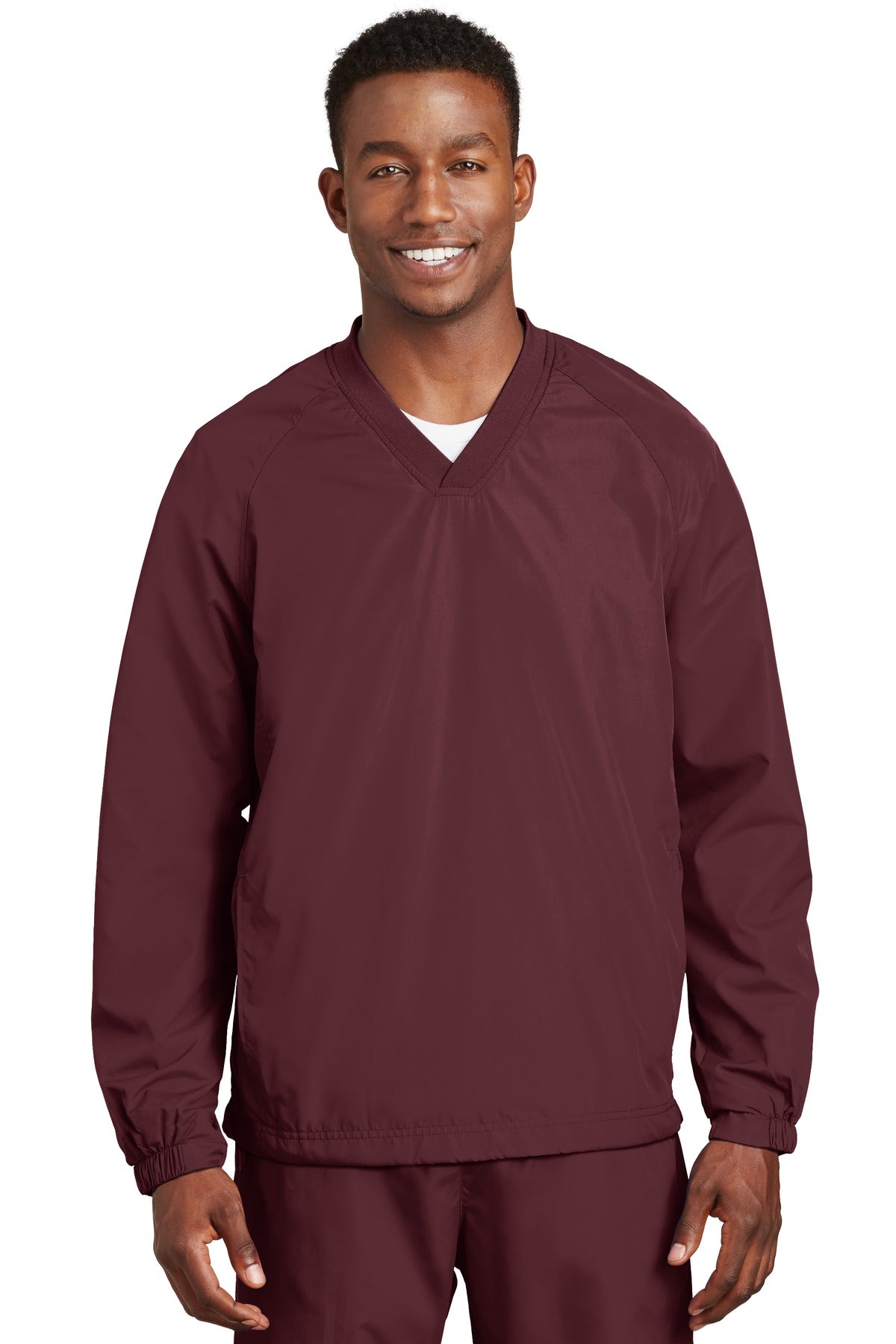 Sport-Tek Men's V-Neck Raglan Wind Shirt