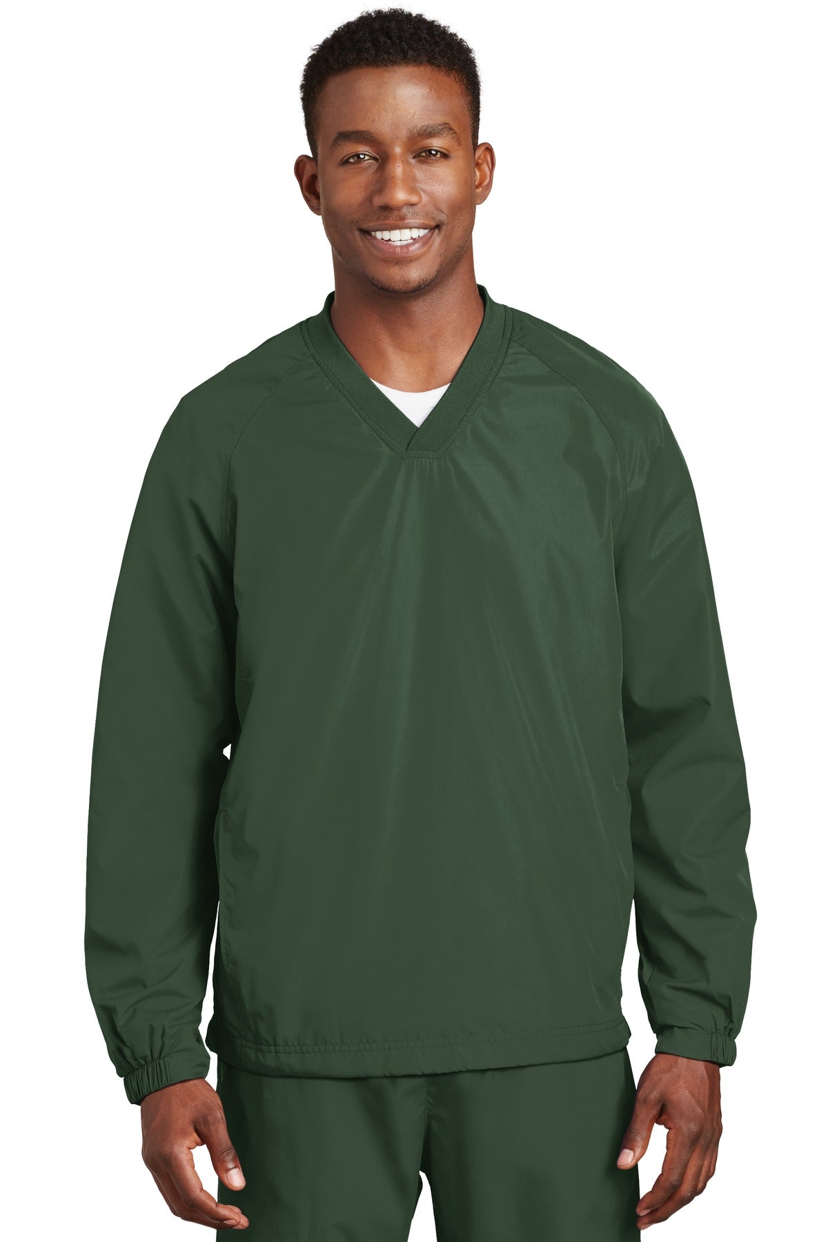 Sport-Tek Men's V-Neck Raglan Wind Shirt