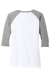 District Women's Perfect Tri 3/4-Sleeve Raglan. DM136L District