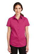 Port Authority Ladies Short Sleeve SuperPro Twill Shirt. L664