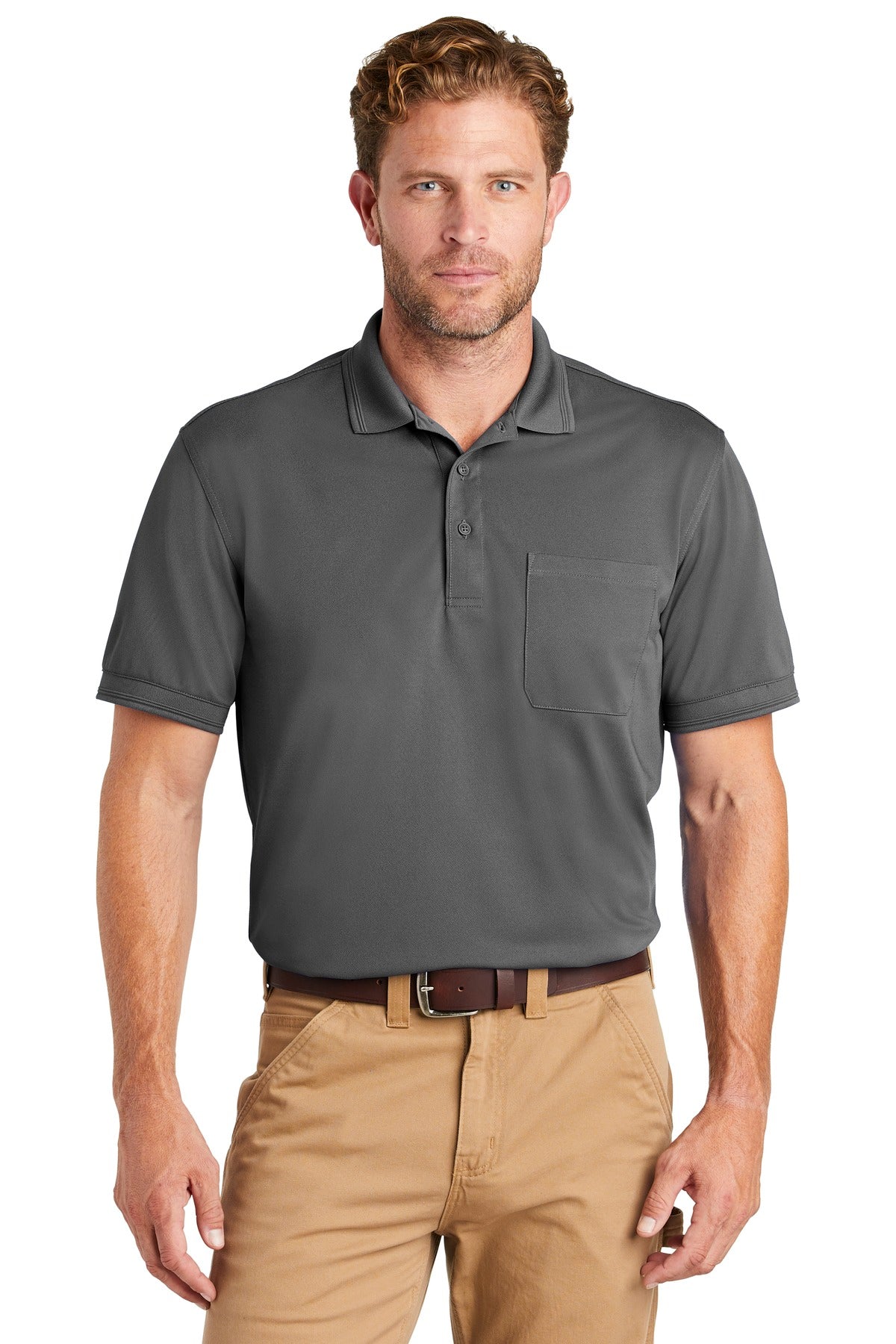 CornerStone Men's Industrial Snag-Proof Pique Pocket Polo. CS4020P CornerStone