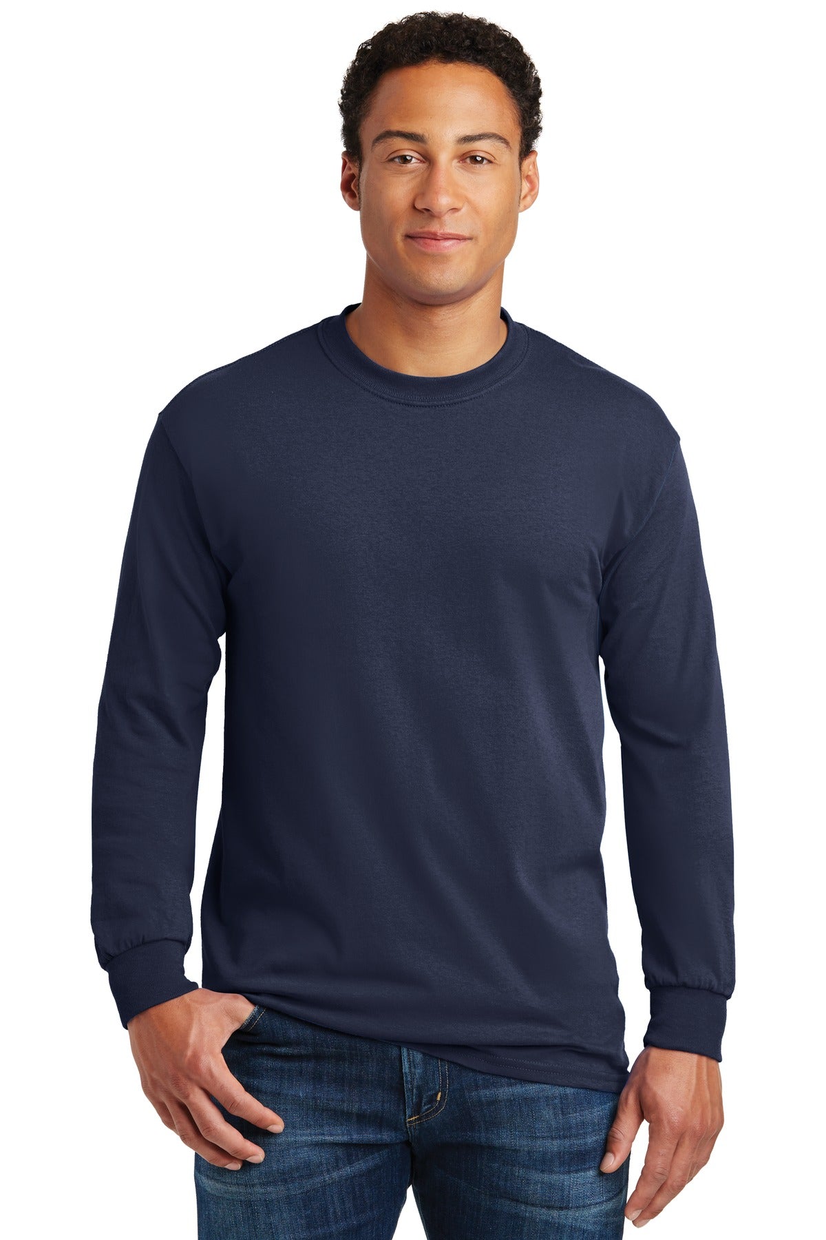 Gildan Men's Heavy Cotton 100% Cotton Long Sleeve T-Shirt. 5400 1 of 2 Gildan