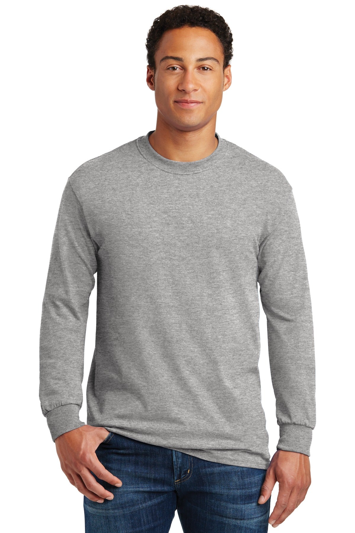 Gildan Men's Heavy Cotton 100% Cotton Long Sleeve T-Shirt. 5400 1 of 2 Gildan