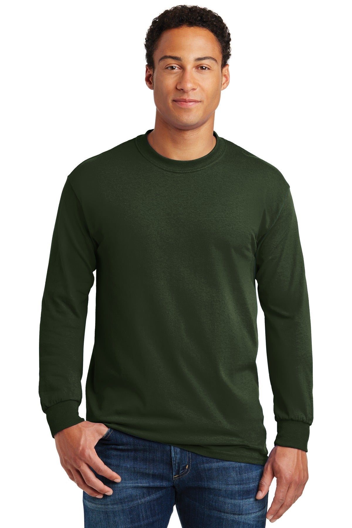 Gildan Men's Heavy Cotton 100% Cotton Long Sleeve T-Shirt. 5400 1 of 2 Gildan