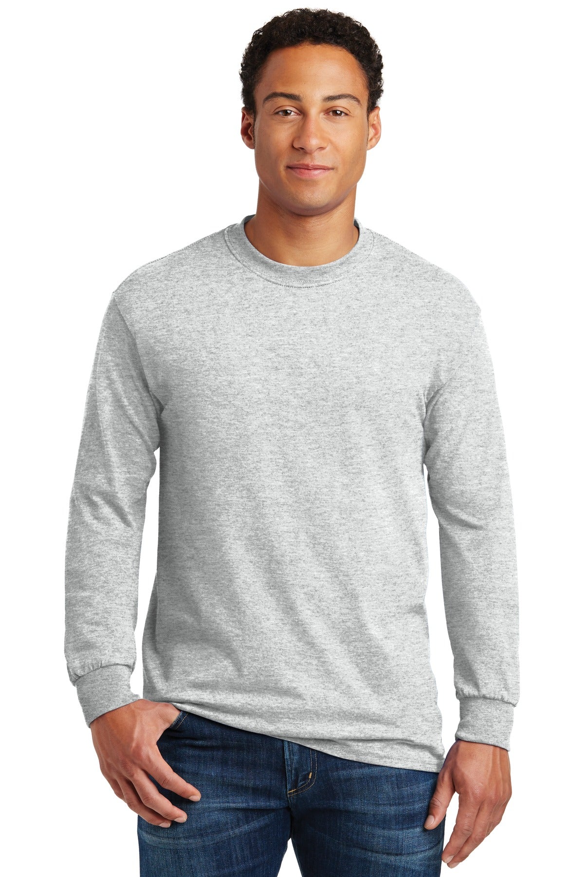 Gildan Men's Heavy Cotton 100% Cotton Long Sleeve T-Shirt. 5400 1 of 2 Gildan
