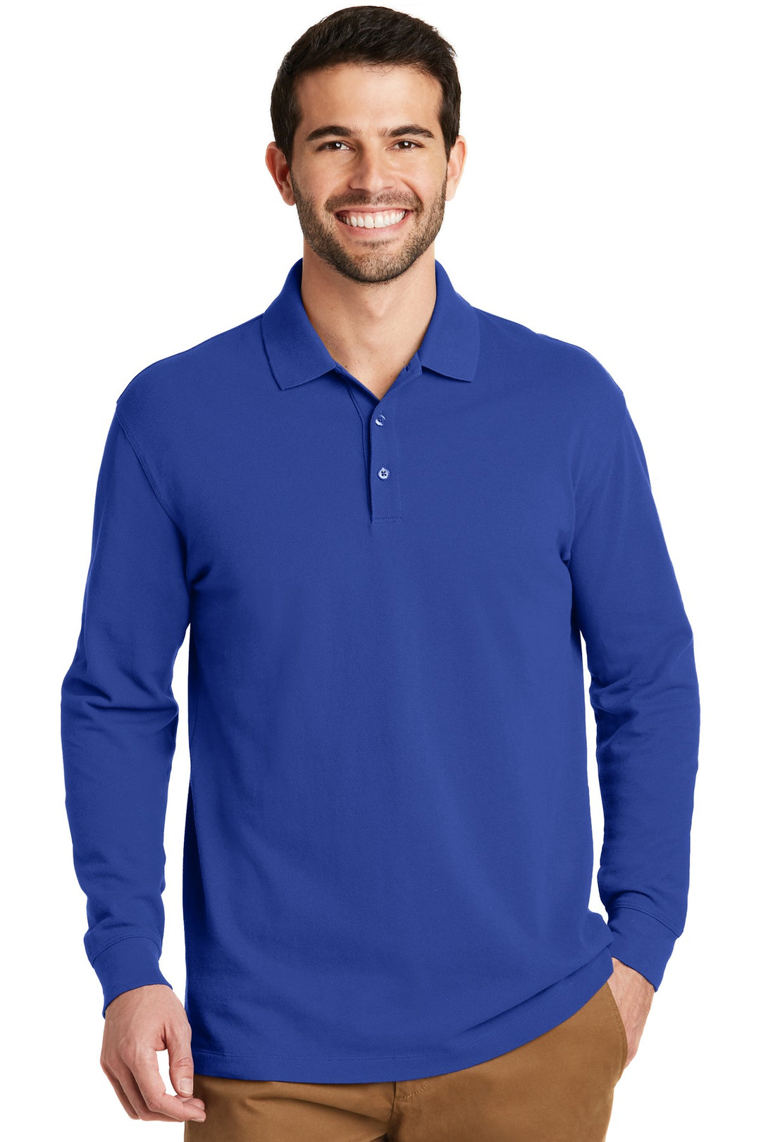 Port Authority Men's EZCotton Long Sleeve Polo. K8000LS